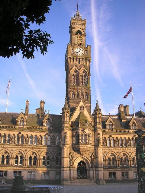 Bradford's iconic City Hall dominates the local skyline