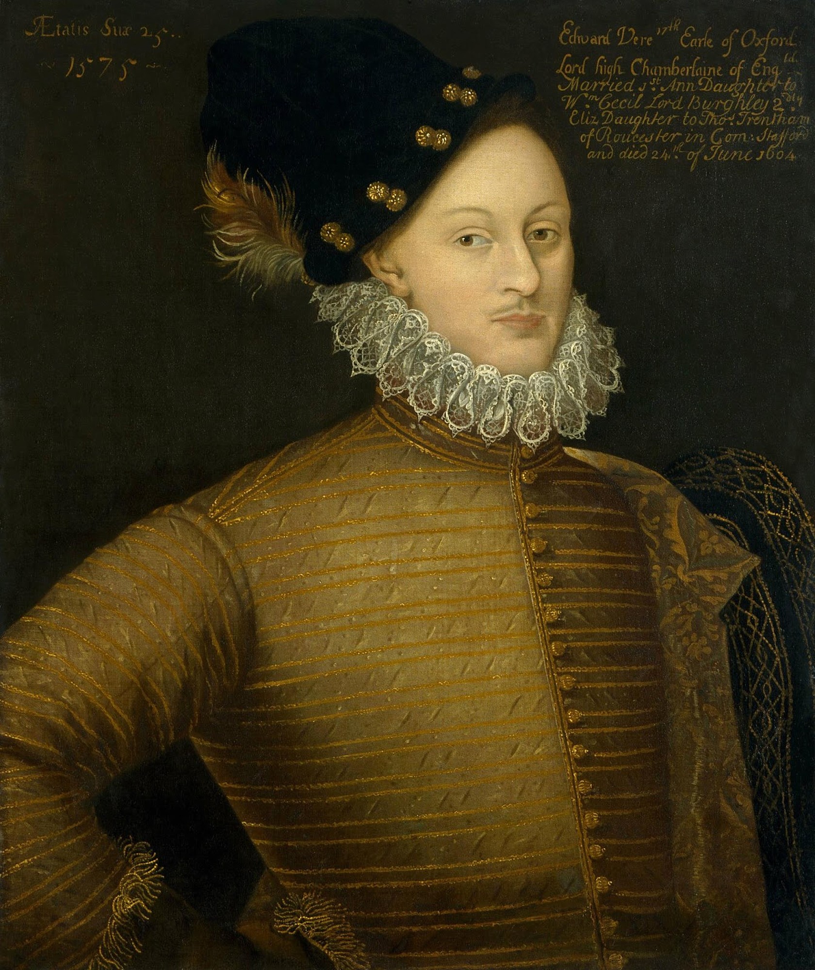 Edward de Vere - 17th Earl of Oxford - from an engraving by J. Brown. Oxford is the leading alternative candidate for the author behind the alleged pseudonym, Shakespeare.