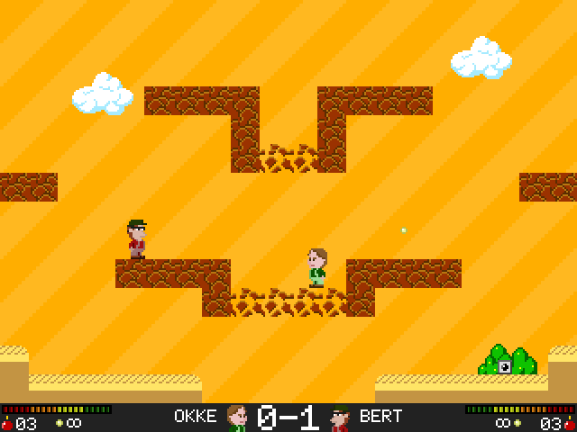 You can easily break the tiles in the middle with bombs, to create a dangerous place for players