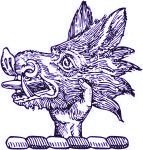 The logo of the Blue Boar Club.