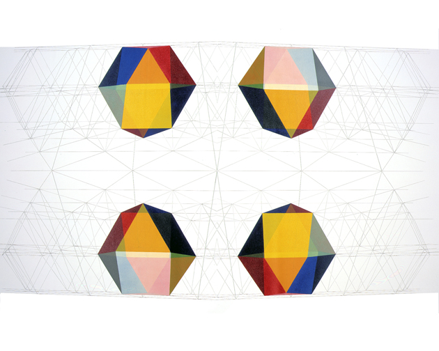 Cr143 FOUR CUBOCTAHEDRA. 1999. 69 X 102 in Cr143 FOUR CUBOCTAHEDRA. 1999. 69 X 102 in