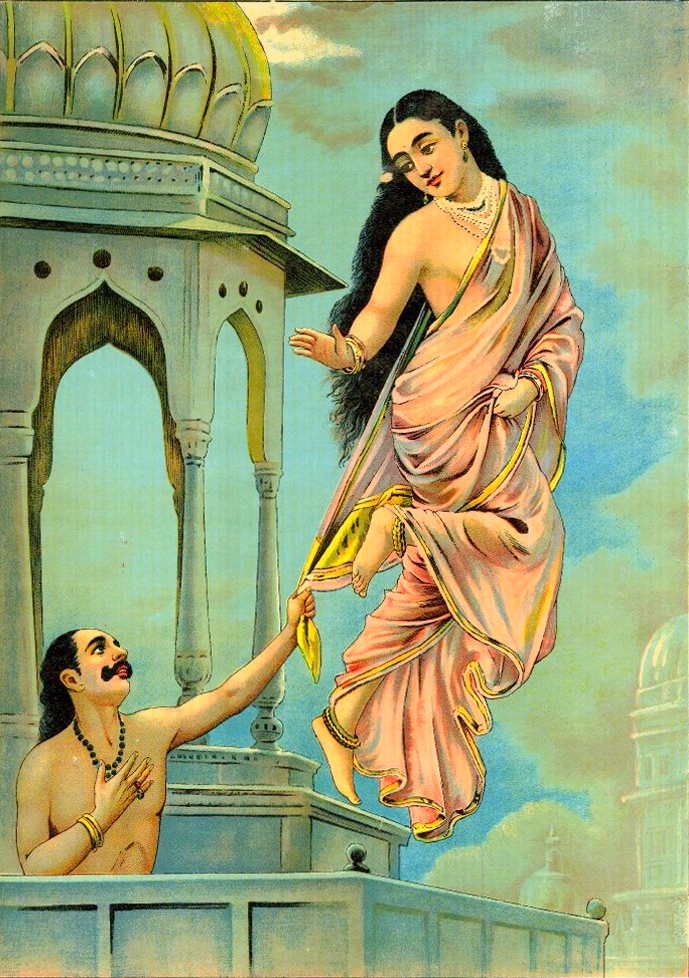 Urvashi and Pururavas painted by Raja Ravi Varma