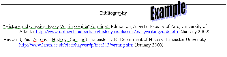 Example of a bibliography
