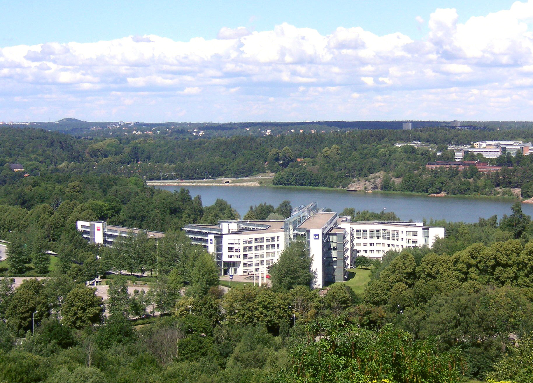 Scandinavian Airlines head office and lake Brunnsviken