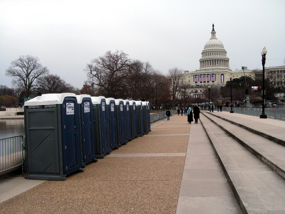 Portable toilets at the Barack Obama inauguration in Washington, DC
