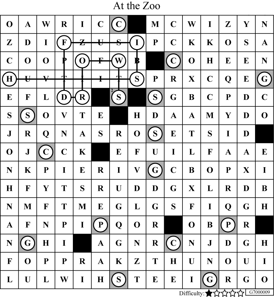 An example of a Pazurgo puzzle grid.
