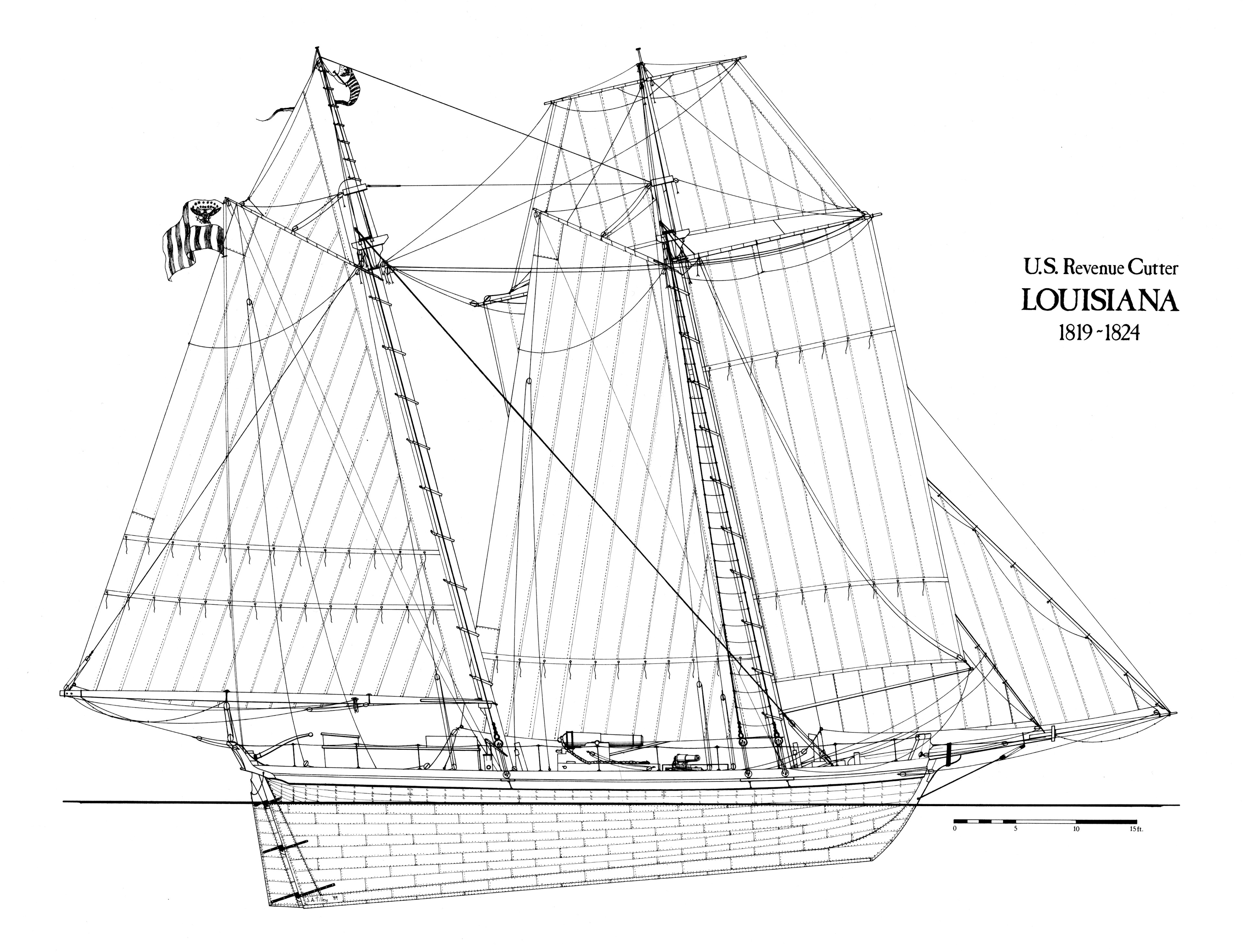 A diagram of the USRC Louisiana.