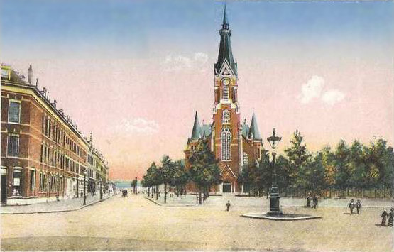  thumb | 250px | The Wilhelmina Church on the Oranjeboomstraat on an old postcard