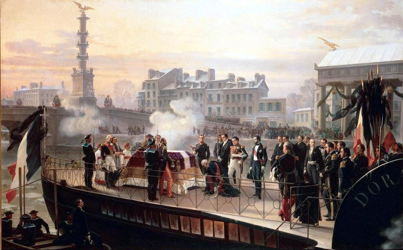 Arrival of "la Dorade" at Courbevoie on 14 December 1840. Painting by Félix Philippoteaux, 1867. Château de Malmaison.