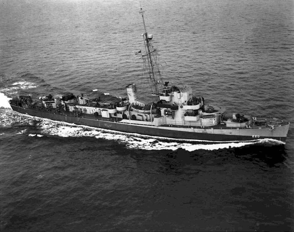 USS Francis M. Robinson in the Atlantic on 2 February 1944. USS Francis M. Robinson in the Atlantic on 2 February 1944.