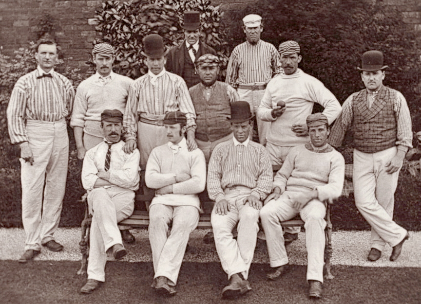 Yorkshire CCC in 1875. Tom Emmett is seated first left with George Ulyett (standing second left) directly behind him.