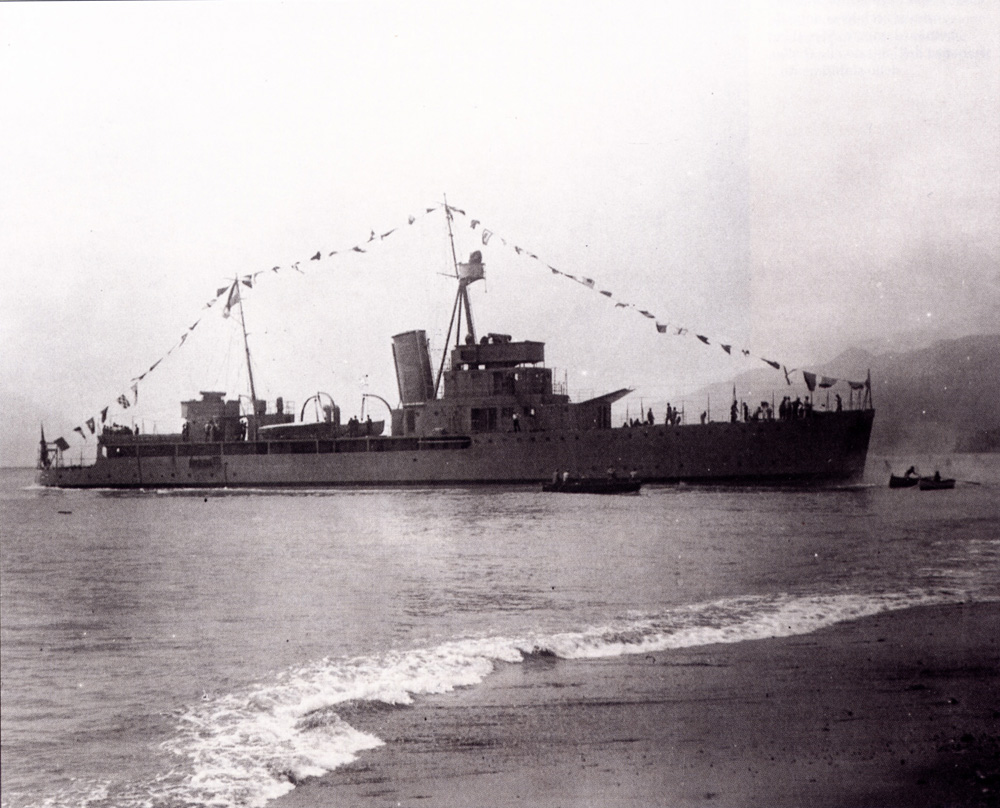Gunboat Humaitá in Genoa, shortly after being launched