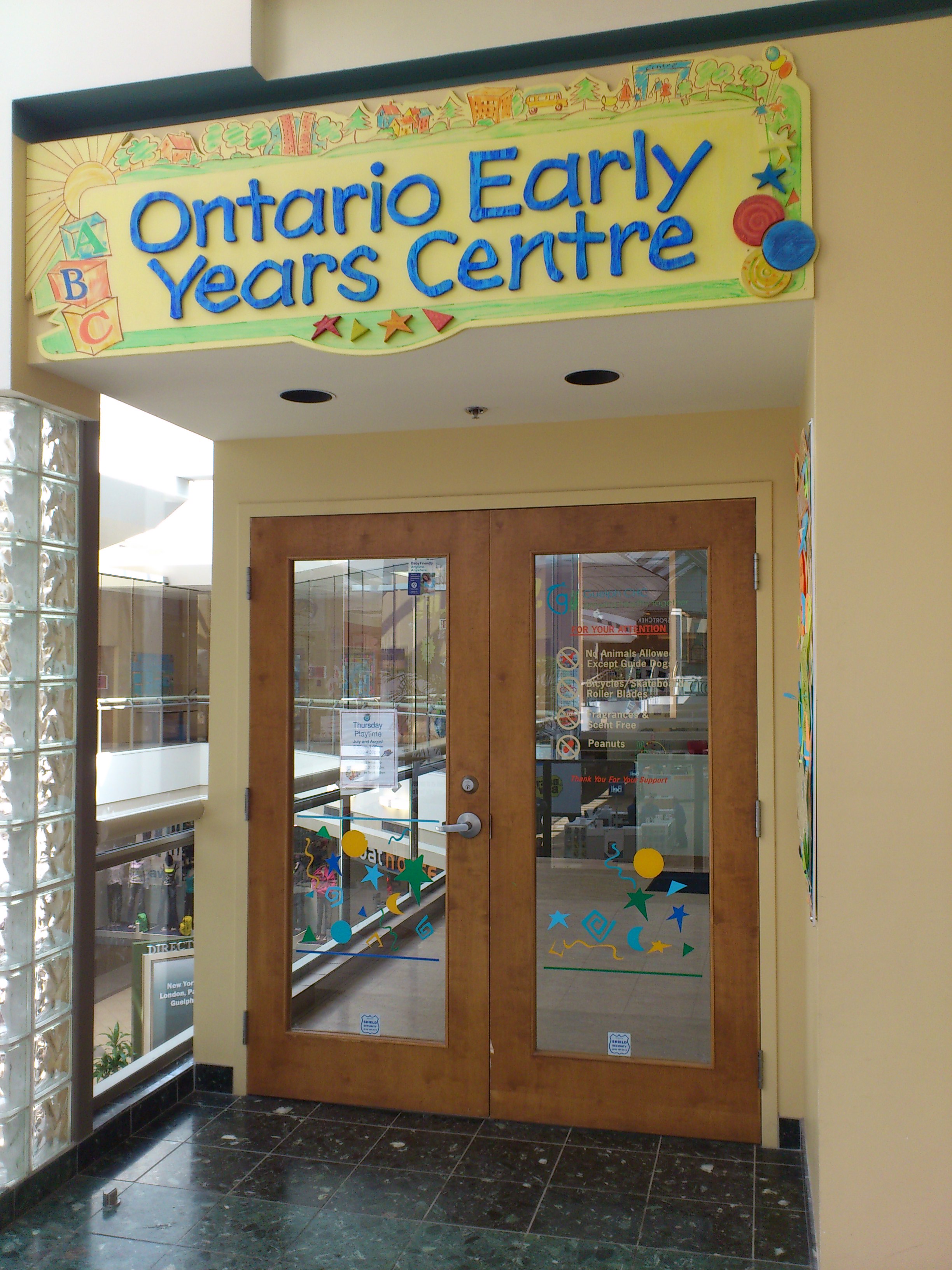 The Ontario Early Years Centre on the second floor of the Stone Road Mall.