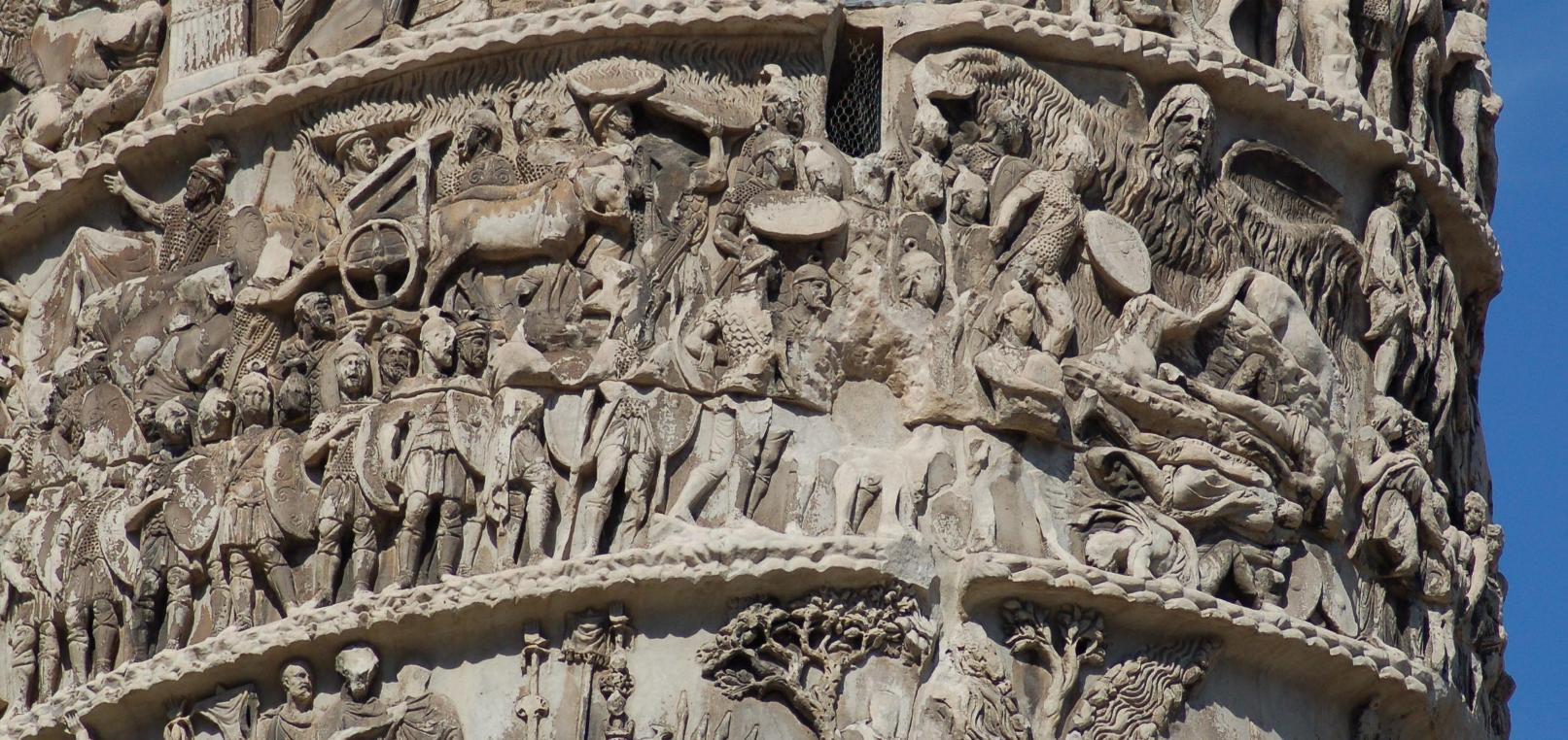 The "Miracle of the Rain" depicted at the Column of Marcus Aurelius (Rome, Italy)