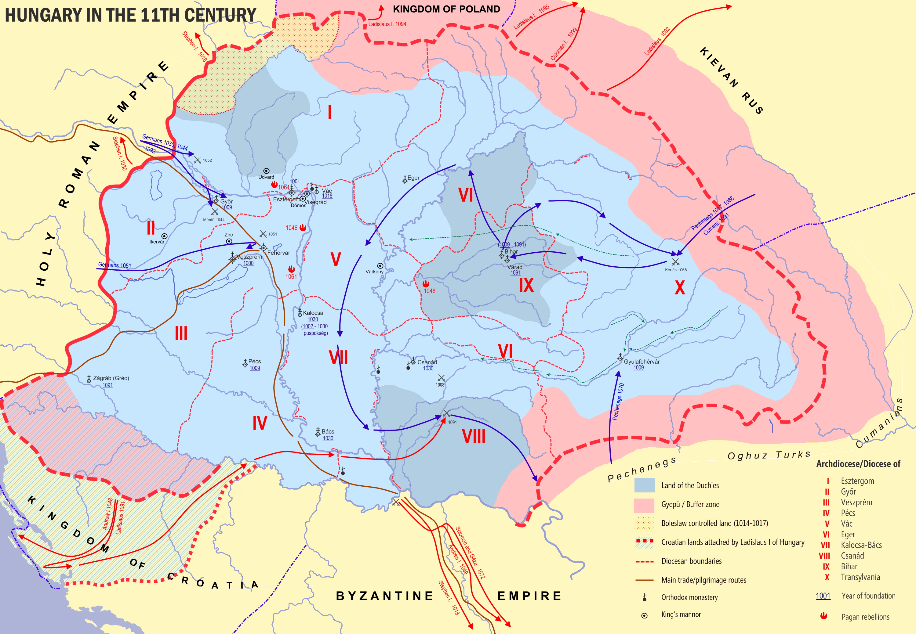 Dioceses in the 11th-century Kingdom of Hungary