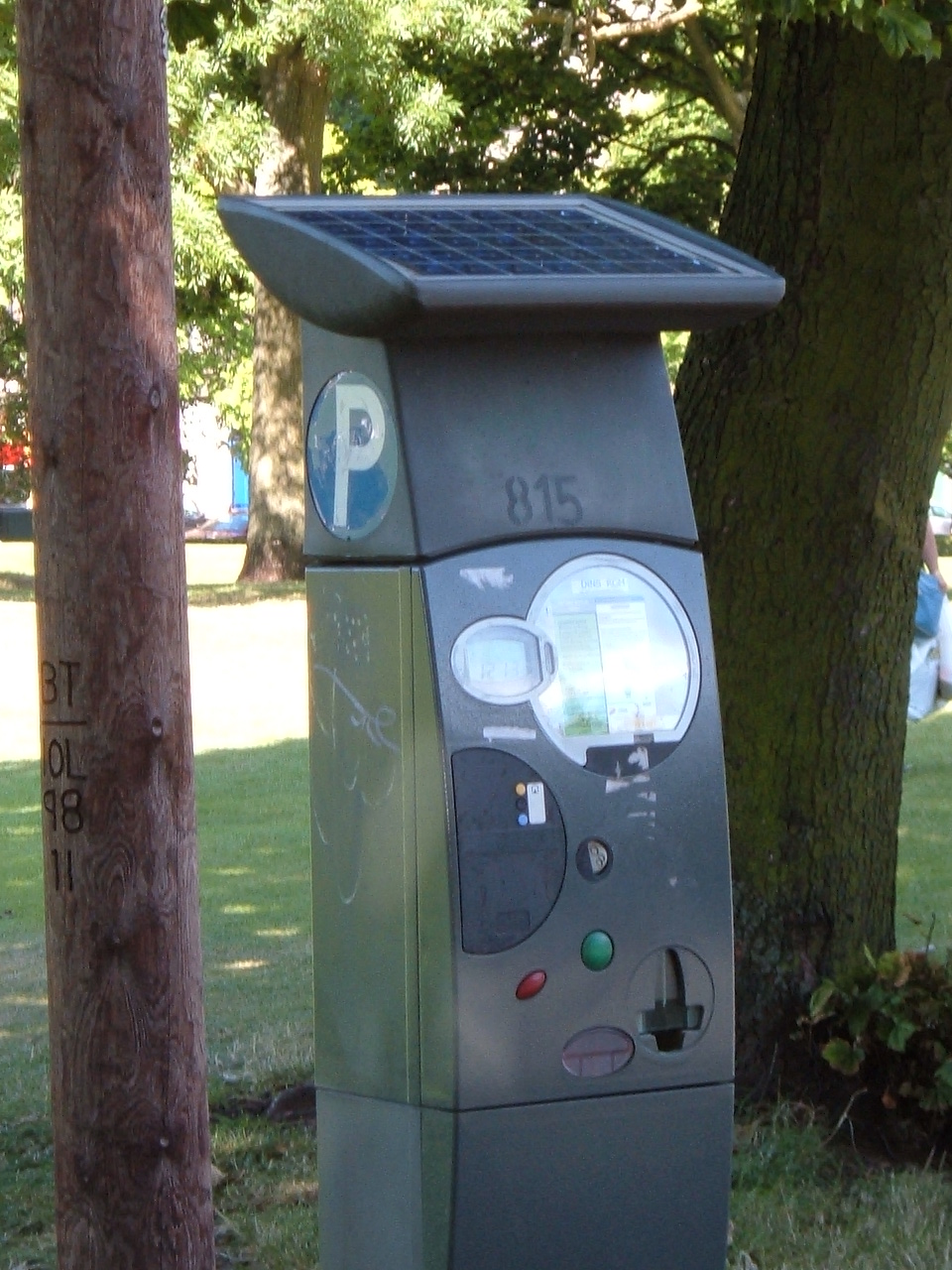 Solar powered parking meter.