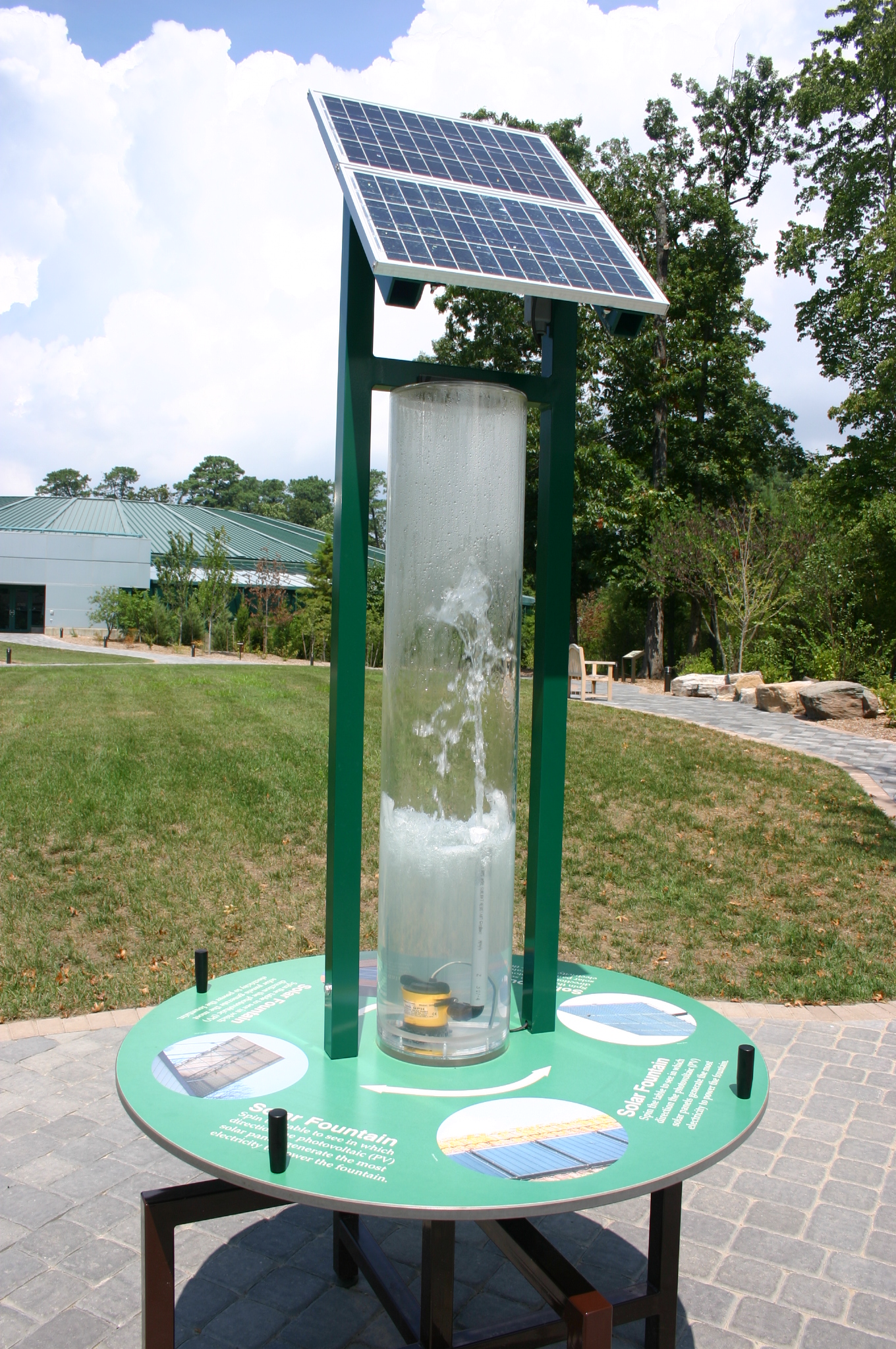 A typical solar powered fountain