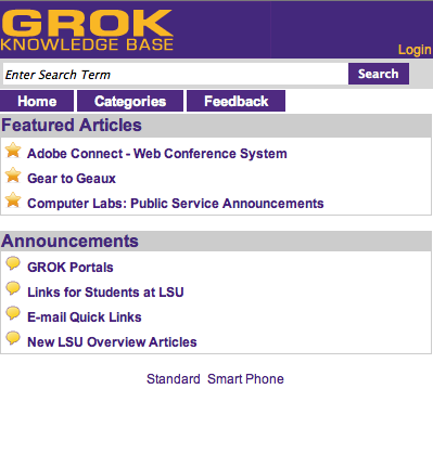 GROK mobile site as of October 2011