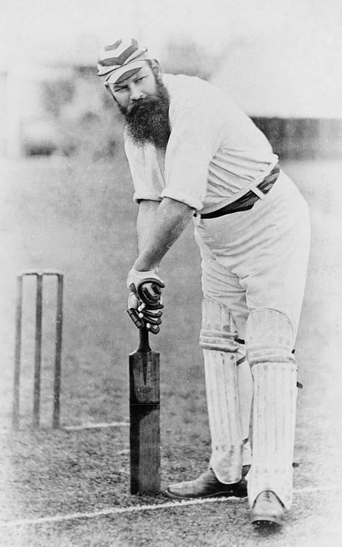 W. G. taking guard in 1883