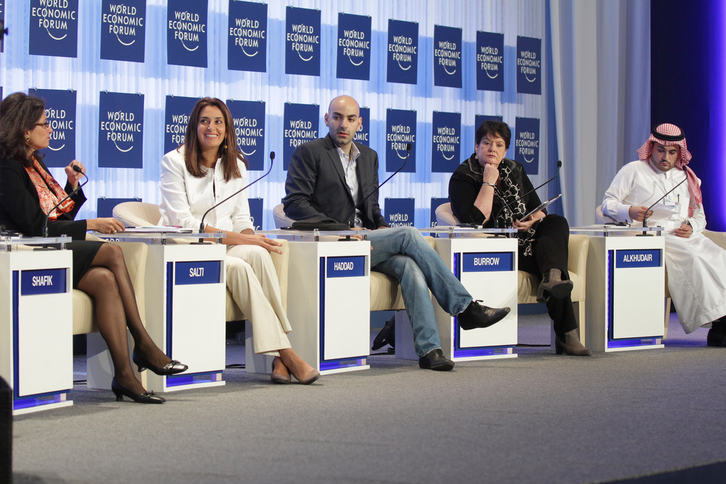 Speaking on a panel at the World Economic Forum in the Dead Sea in Jordan alongside Queen Rania
