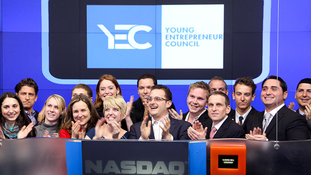 The YEC at the closing bell ceremony at the NASDAQ MarketSite in New York City, November 9, 2011.