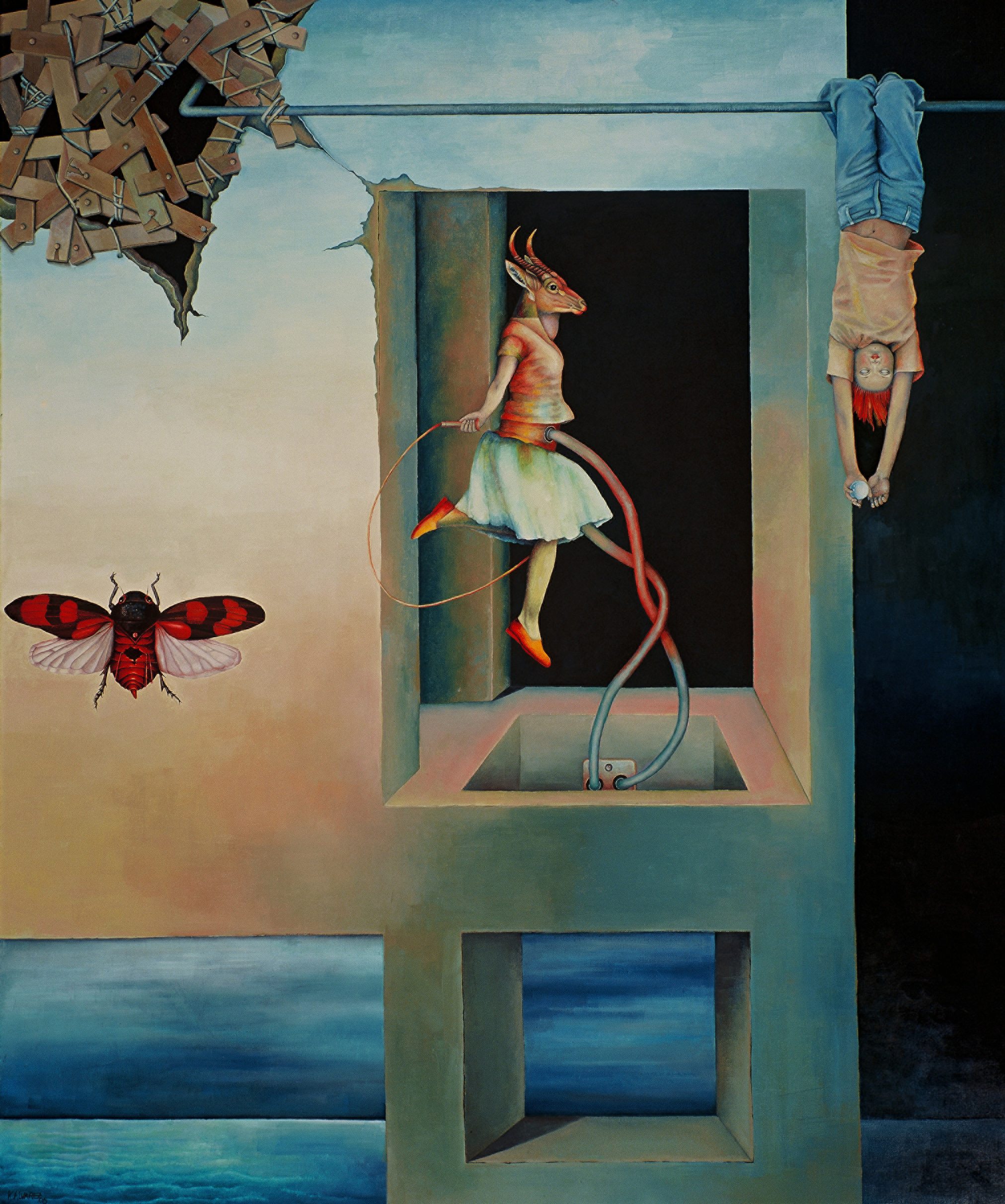 Exorcism by Katrin Alvarez. The painting was awarded with the Allen Edwards Award