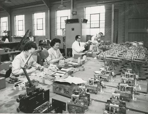 Workers at the old Torbal workshop