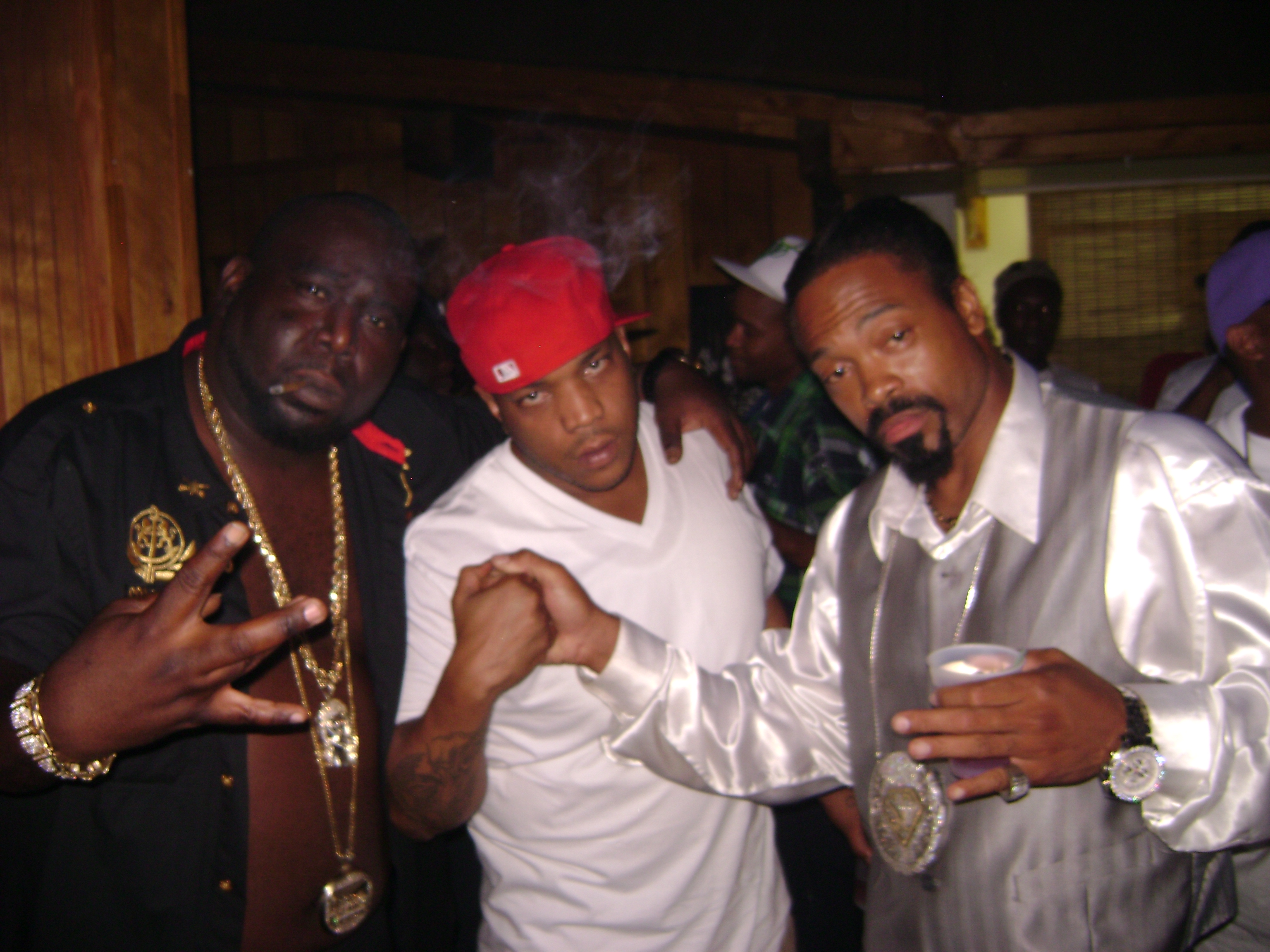 Styles P of The LOX, part of Ruff Ryders and D-Block, Pgeezy, and Natalac pose for a Picture in a South Carolina club while Styles P promotes for Master of Ceremonies and Pgeezy and Natalac Promoting - All the Way to the Top Vol.2 Coast 2 Coast, Best Of Natalac and The Answers (Natalac album)