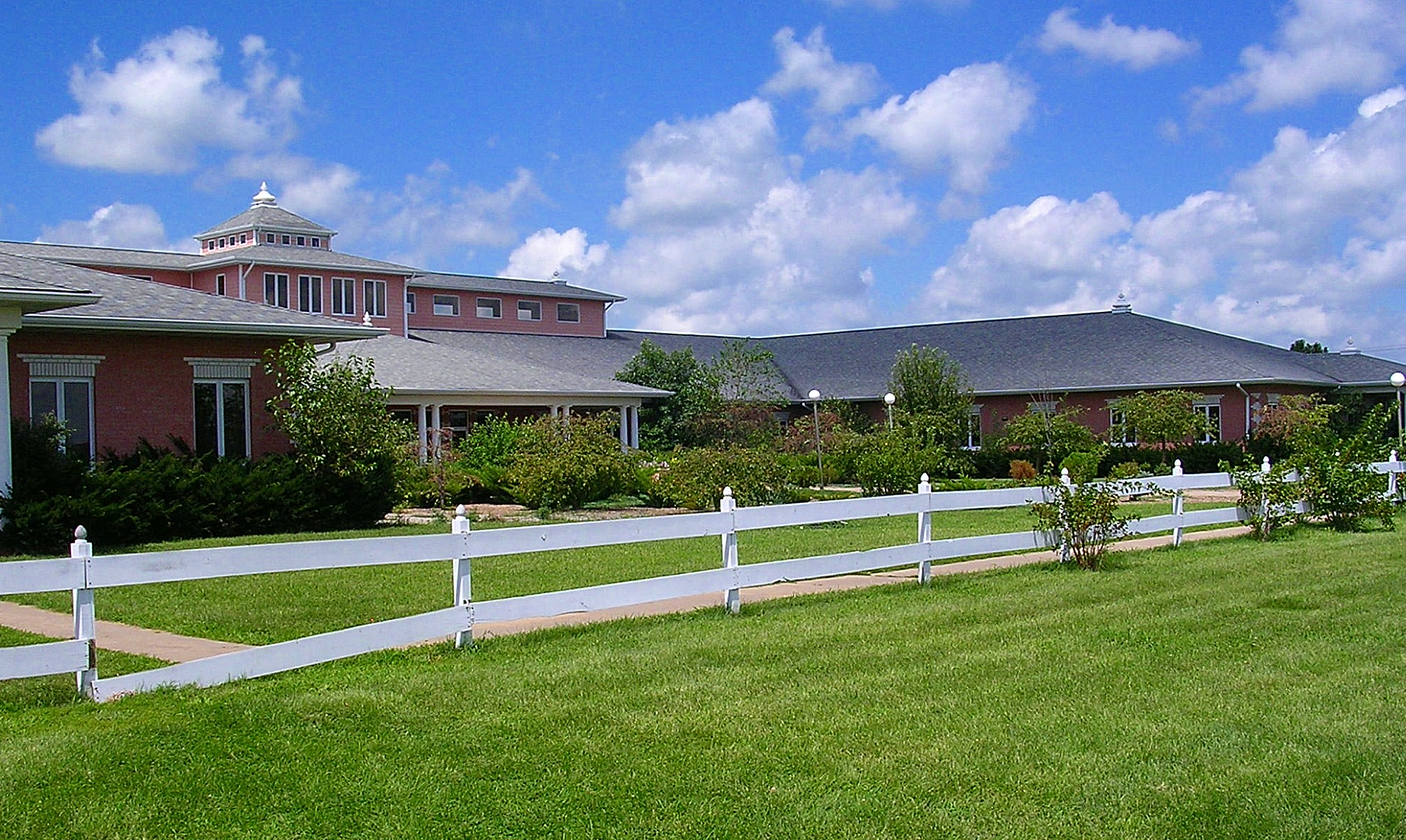 The Golden Gate Center, a self described "Maharishi Sthapatya Veda Business Center", built in 1999 in Jefferson County, Iowa, north of Fairfield.