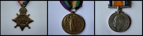 Center|From Left 1914-15 Star, Victory Medal, British War Medal