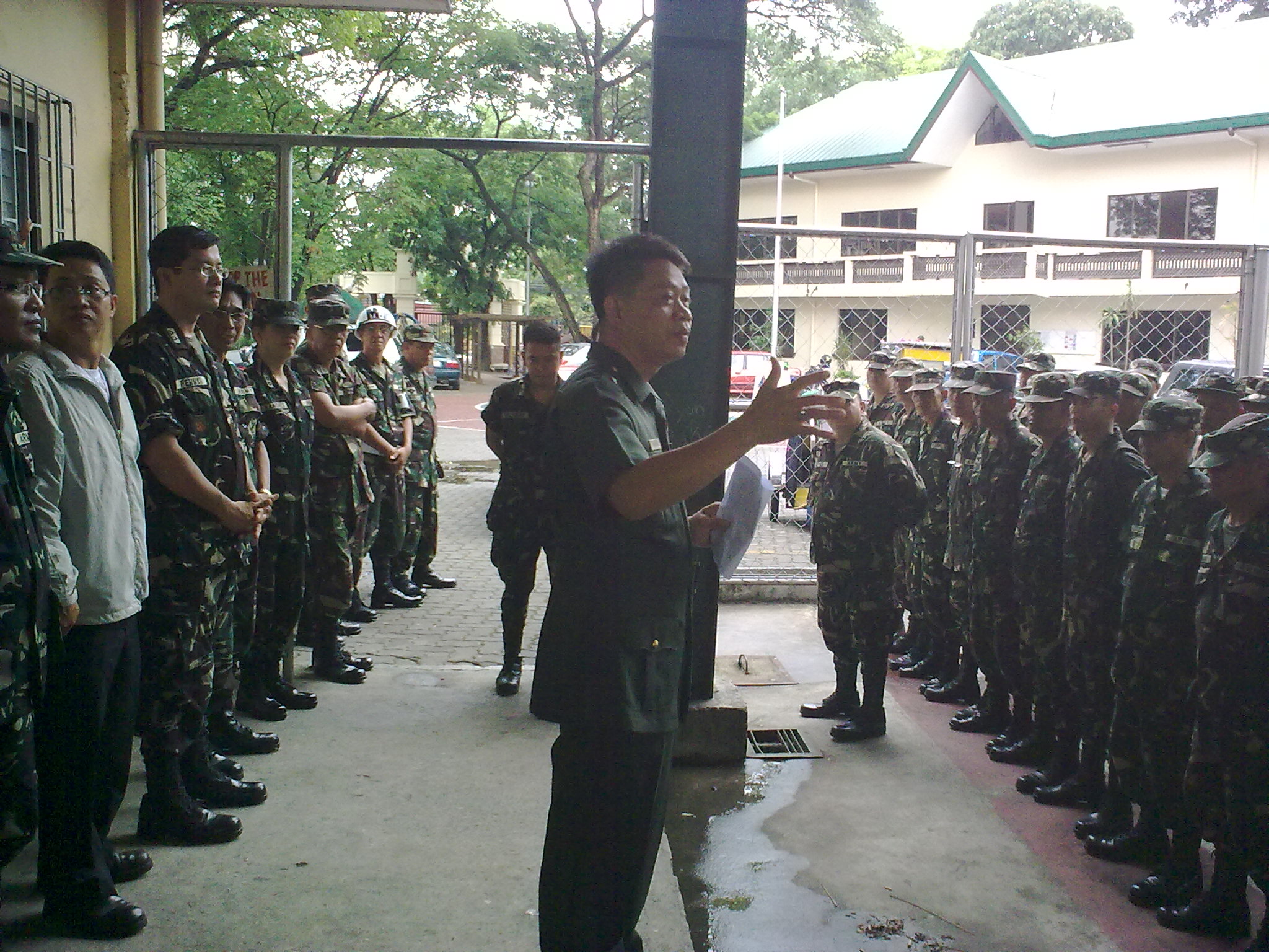LTC SAL G DUMABOK MNSA (GSC) RES PA, Commanding Officer, 201IB(RR) gives instructions to his troops.