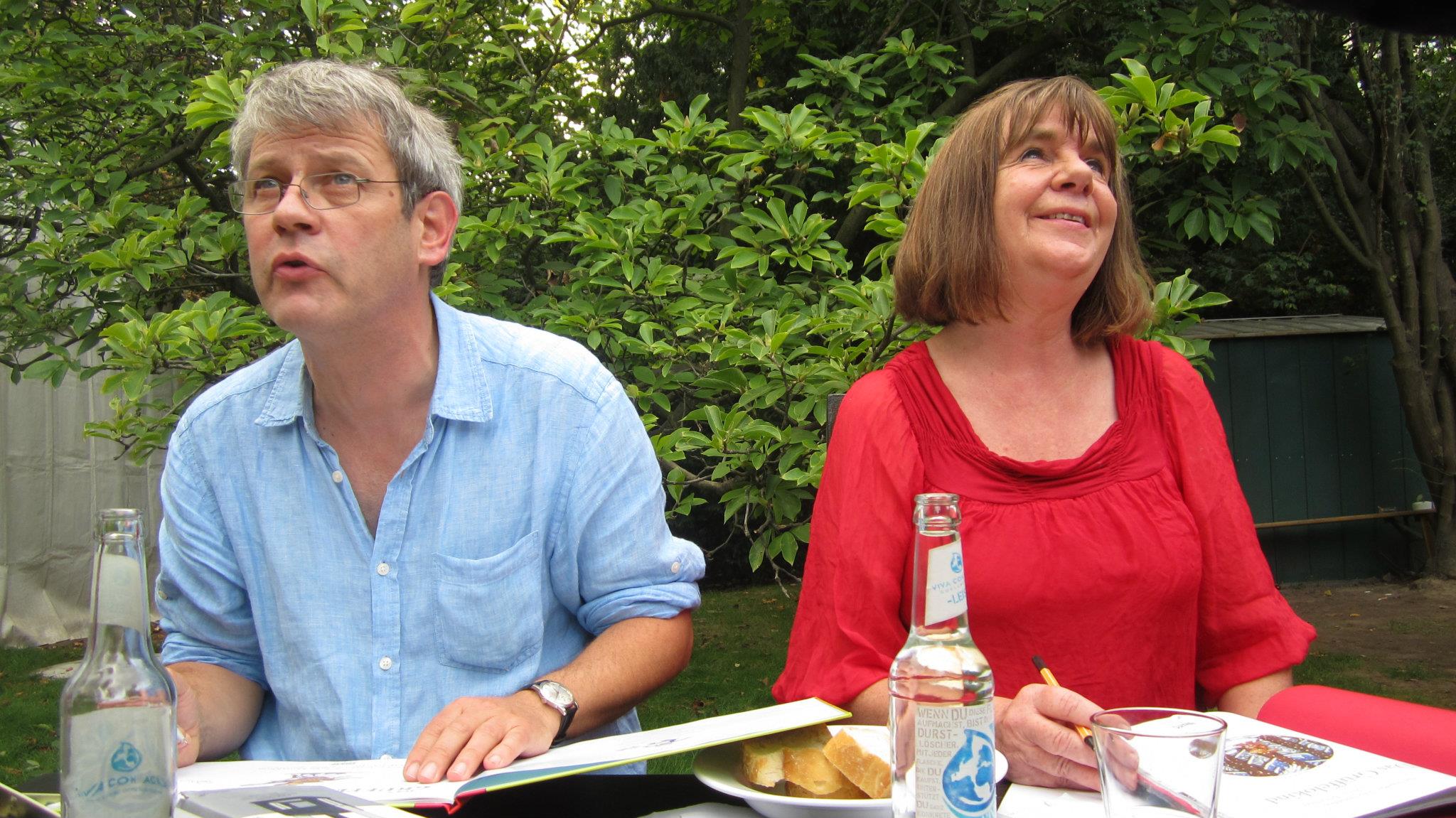 Axel Scheffler and Julia Donaldson in the garden of Haus der Berliner Festspiele during the 11th Berlin International Literature Festival (September 2011)