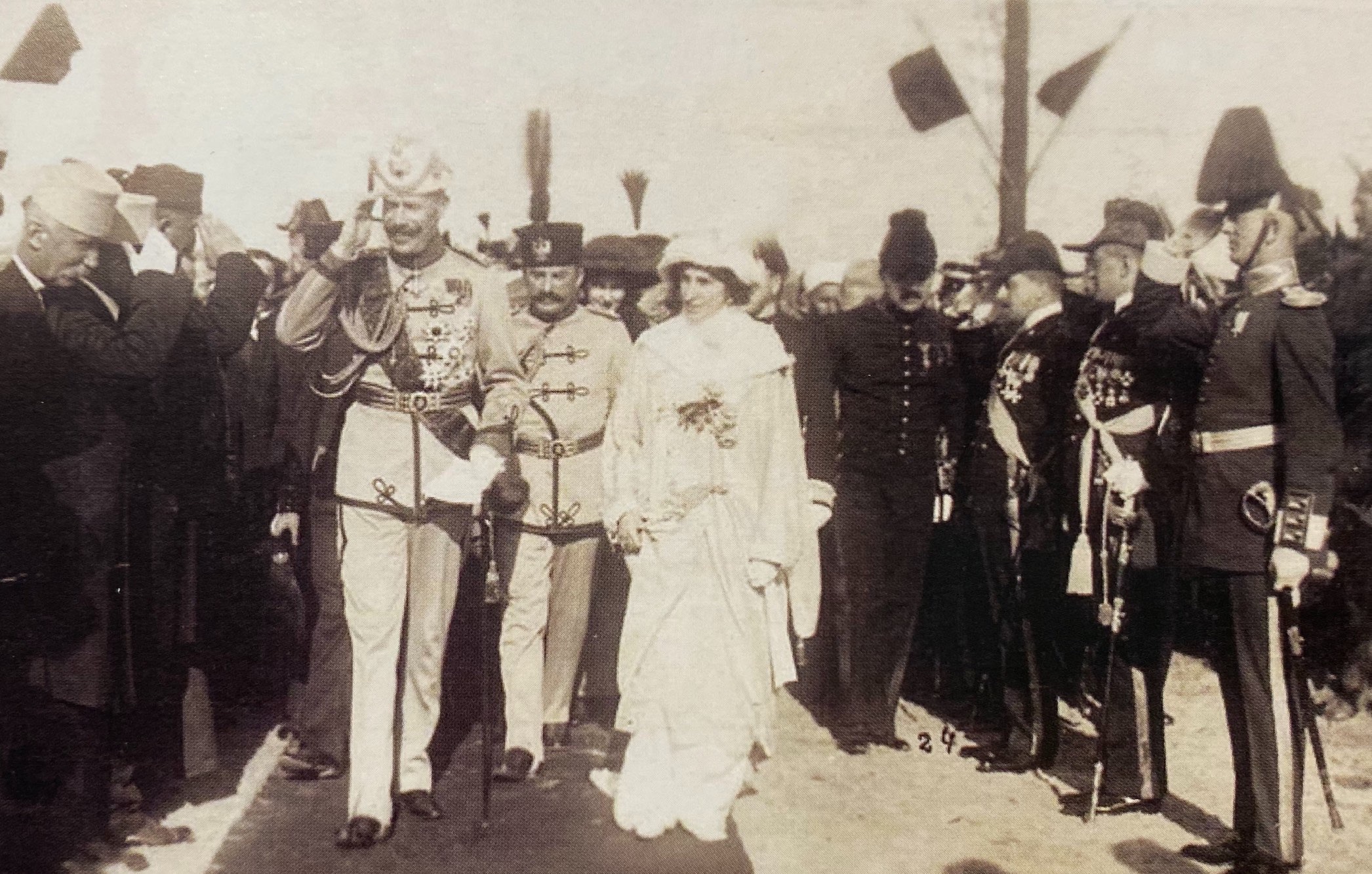 William, Prince of Albania and his wife Princess Sophie of Albania arriving in Durrës, Albania on 7 March 1914.