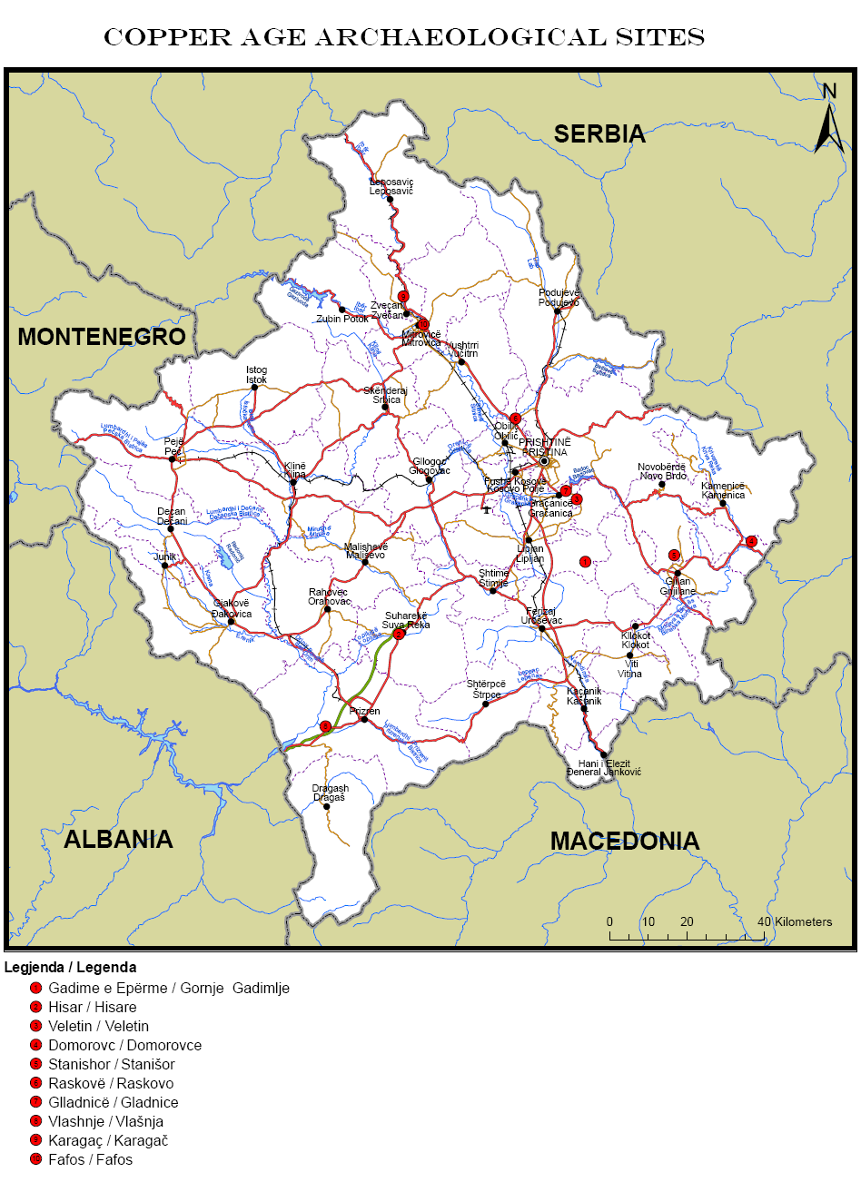 Copper Age sites in Kosovo