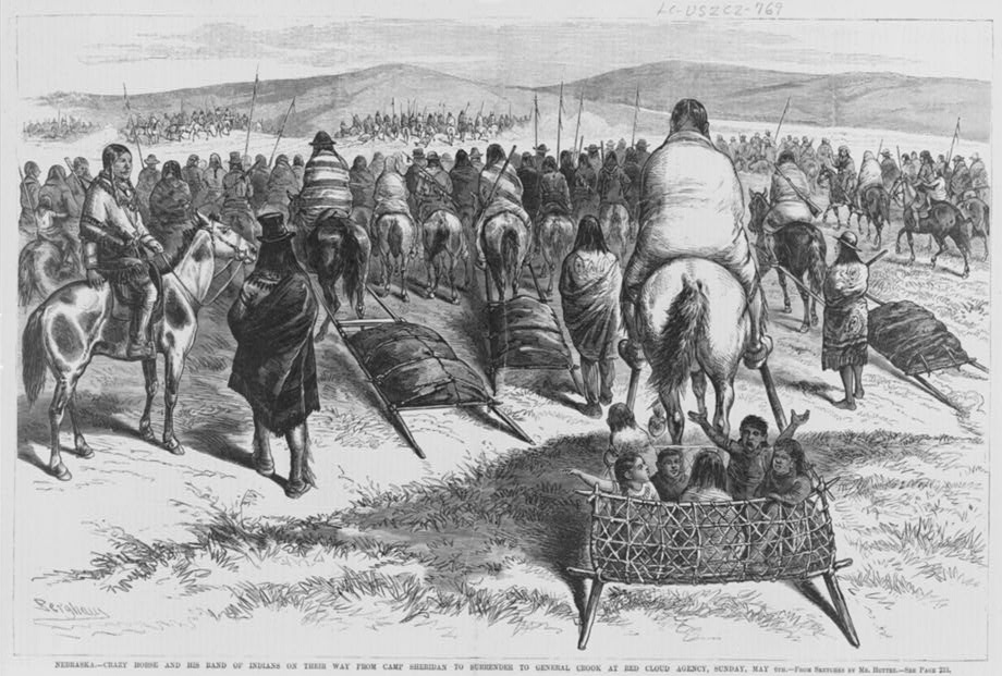 Crazy Horse and his band of Oglala Lakota on their surrender to General Crook at Camp Robinson, Nebraska