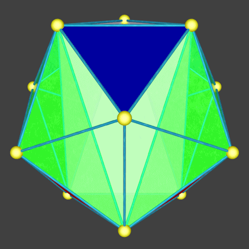 A polyhedral annoviaivo 3 can be constructed to create a tetrahedron on each face of a tiangular antiprism .