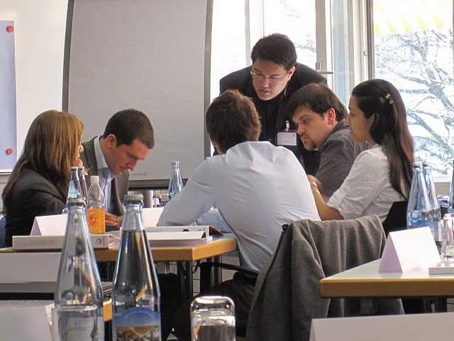 E. A. Gonzalez presiding a meeting with colleagues in Switzerland in 2011.