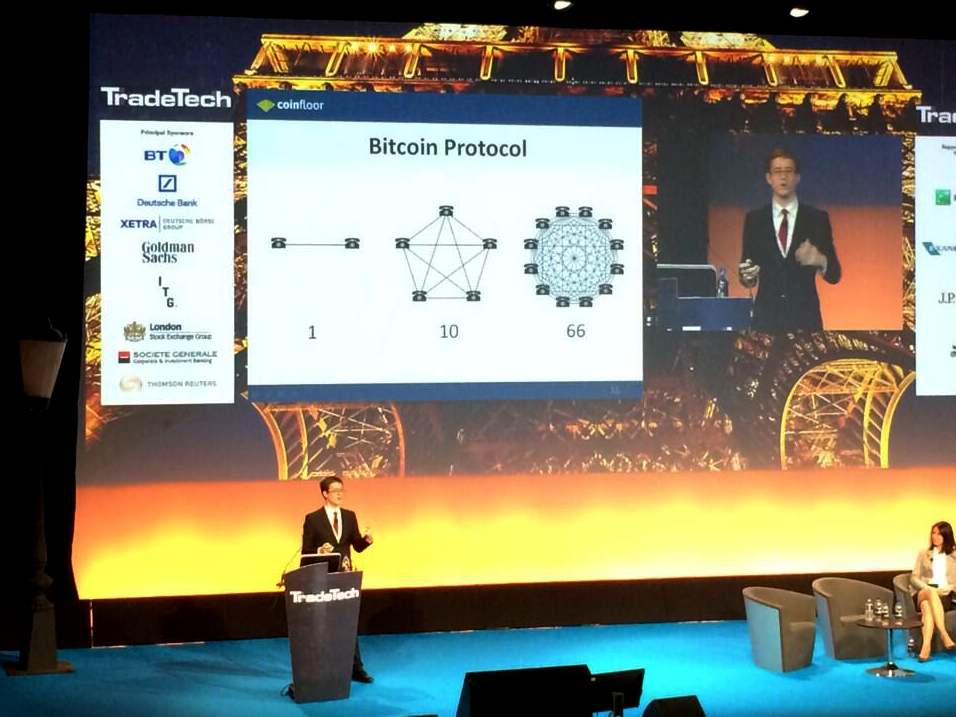 Mark Lamb, Coinfloor's CEO, speaking at TradeTech 2014 in Paris.
