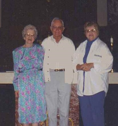 Dan Gernatt, Sr. with Lillian Gugino and Babs Reid at St. Joseph Church, 2006