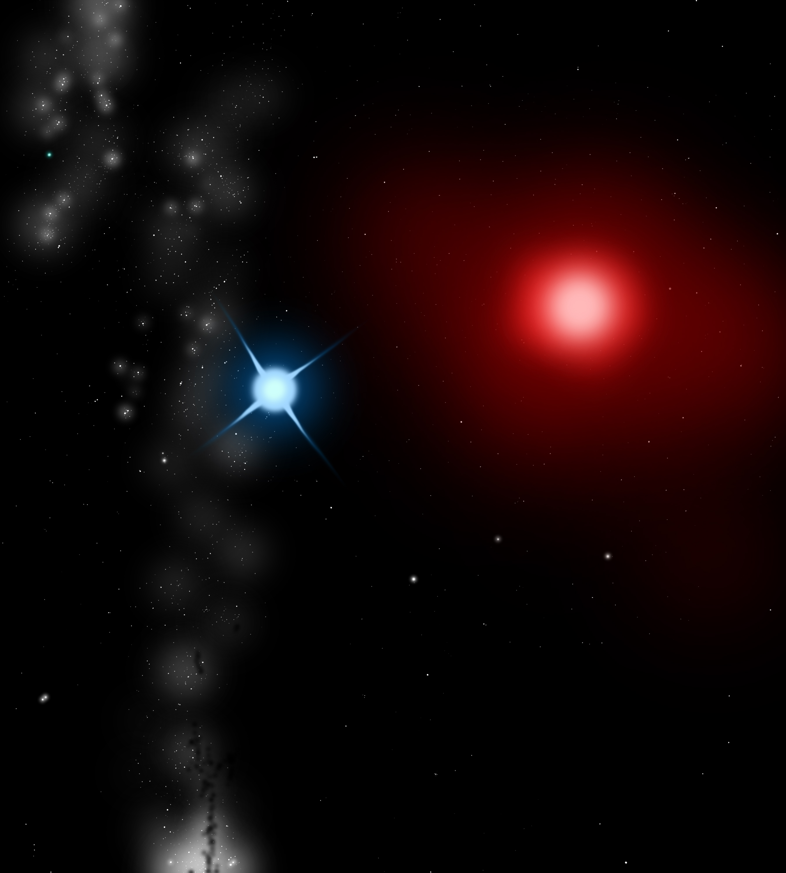Antares (red) and its companion star, Antares B