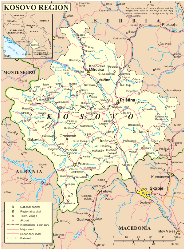 Map of Kosovo Map of Kosovo