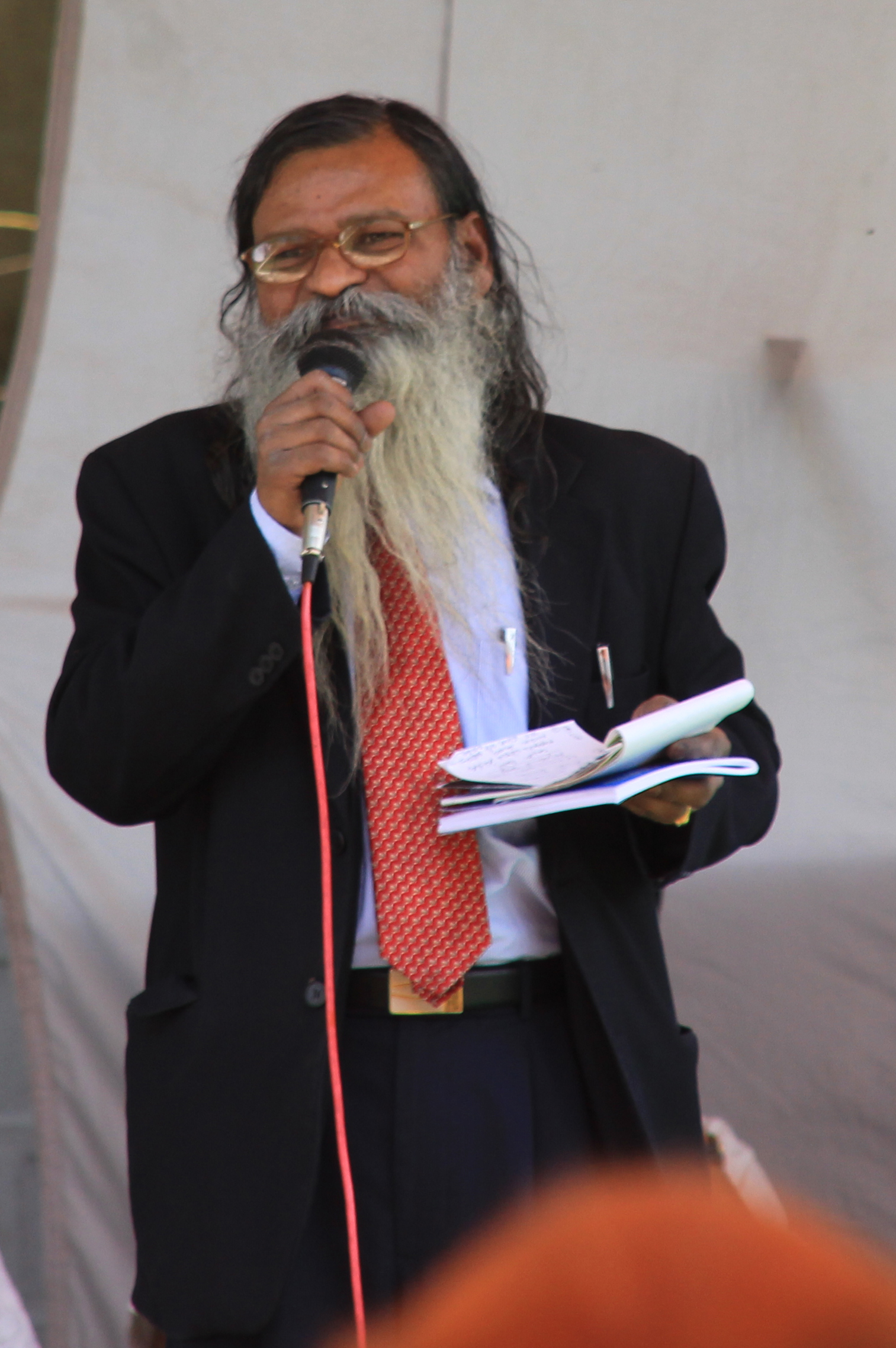 Dr P J Sudhakar, speaking in Ashoka Buddha Vihar BHEL Bhopal, on B R Ambedkar's birth anniversary function on 14 April 2014