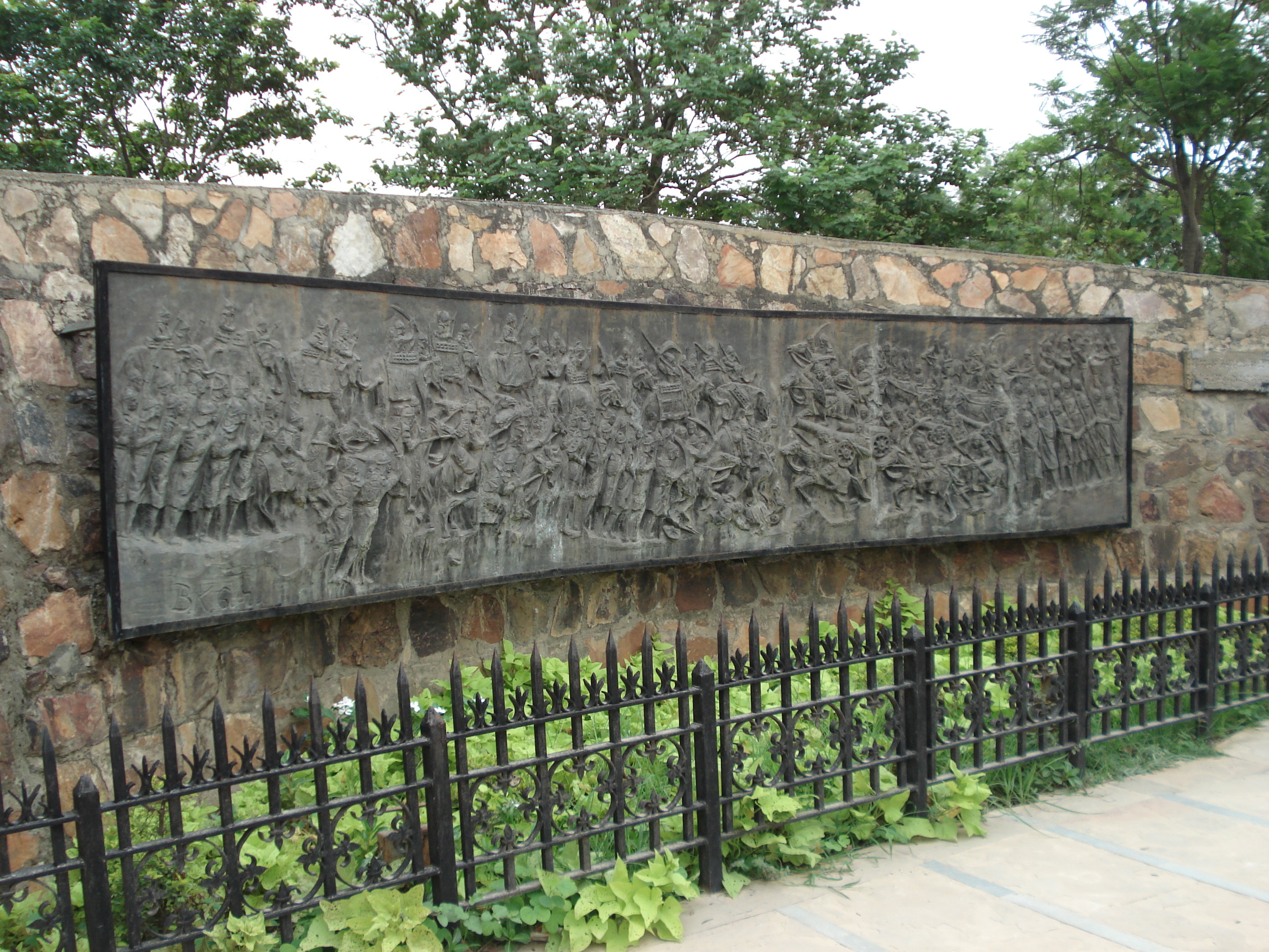 Mural of second Battle of Panipat at war site, 'Kala Amb' Panipat.