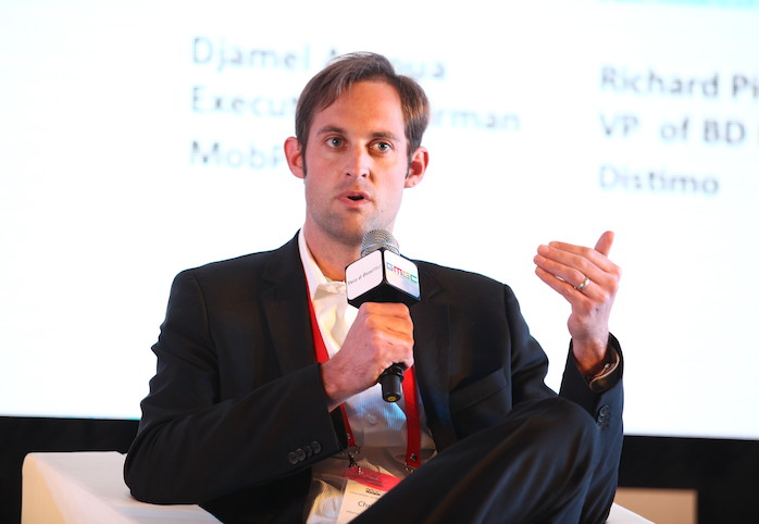 Chris Mills speaks at the Global Mobile Game Congress in Beijing, China