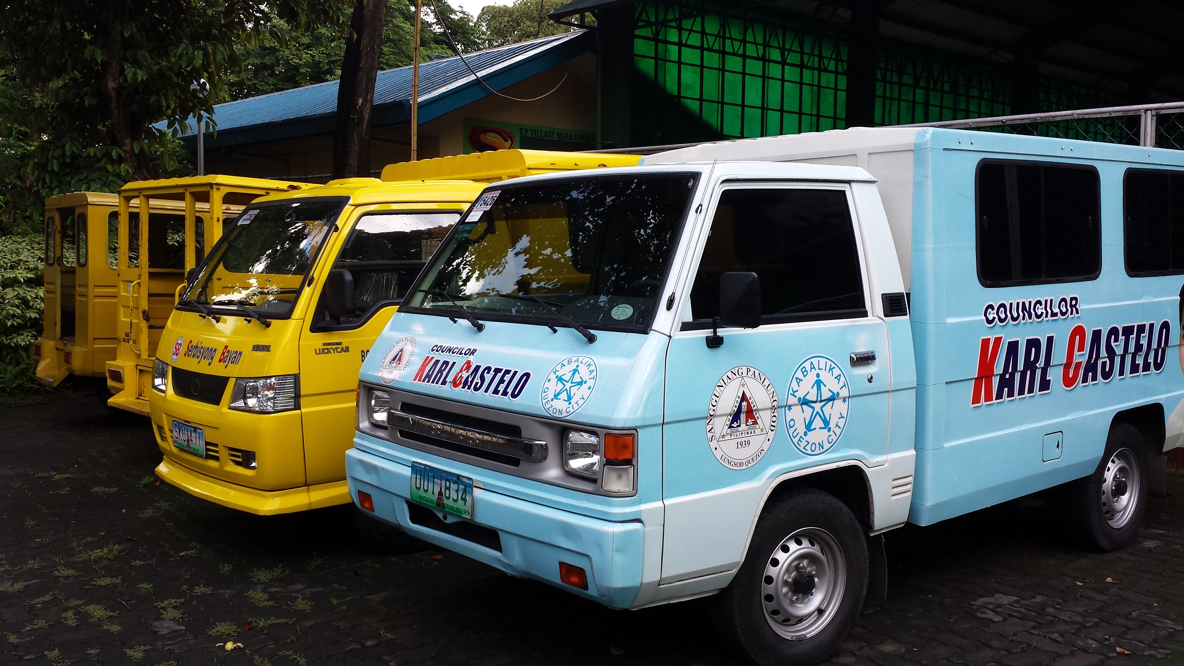 Patrol vehicles of the UP Village BPSO.