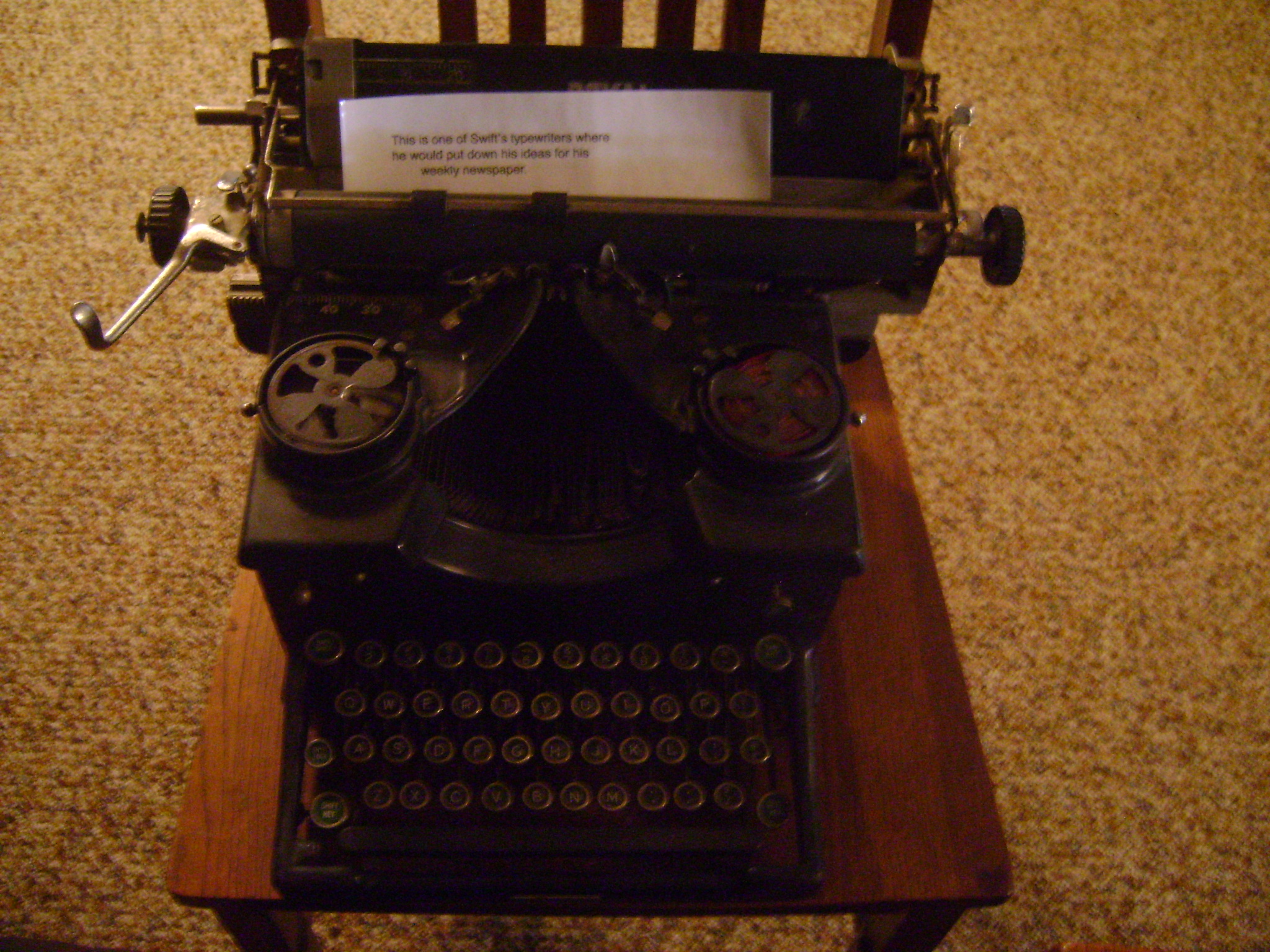 Swift Lathers' 60 year old typewriter