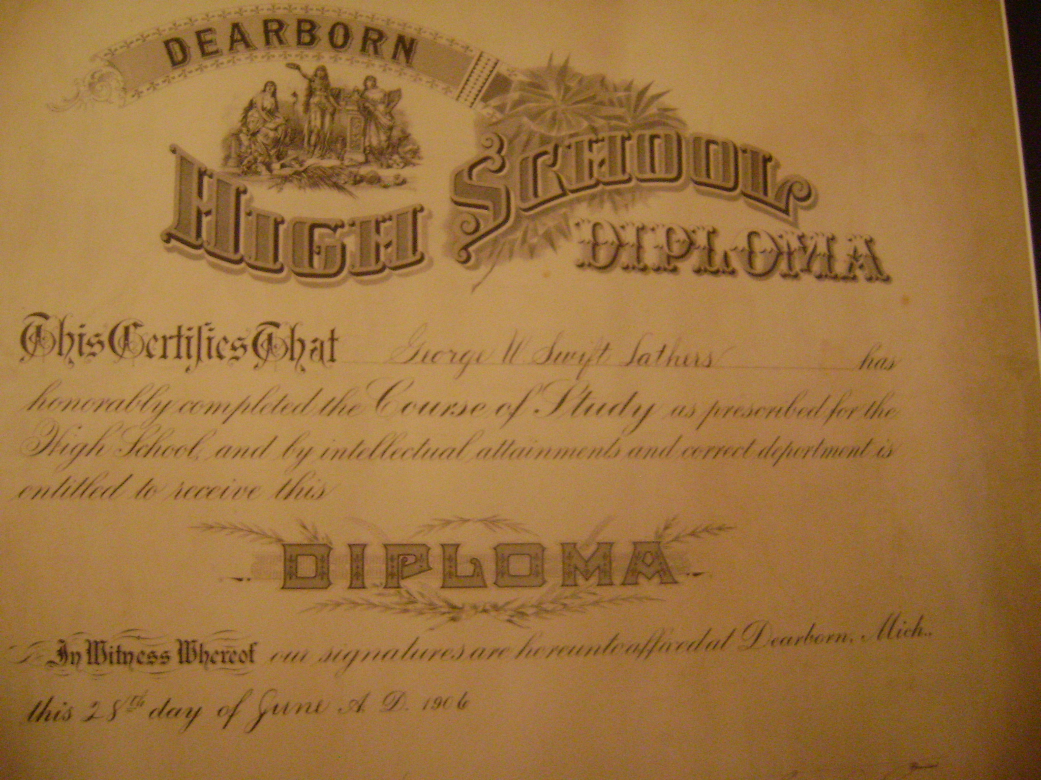 Lather's High School diploma
