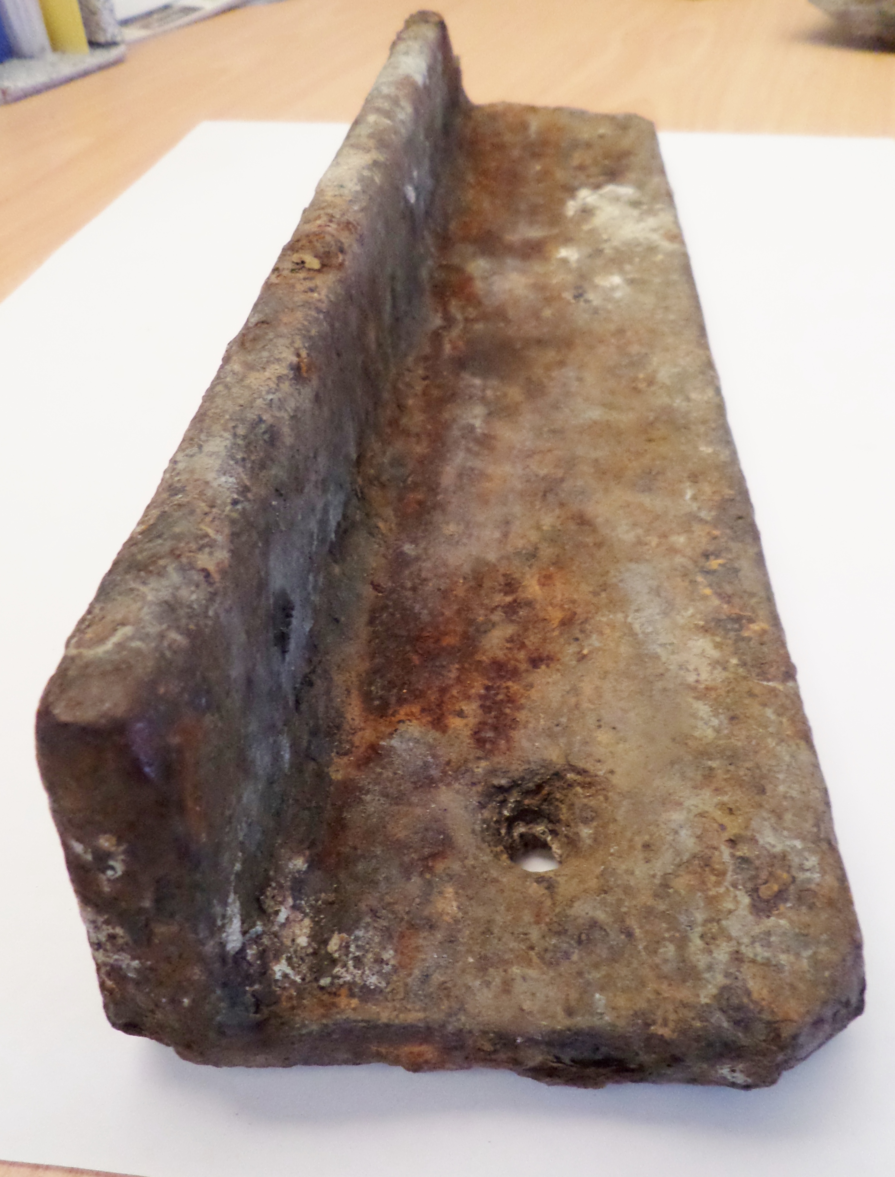 A cast-iron section of 19th century plateway from Stevenston