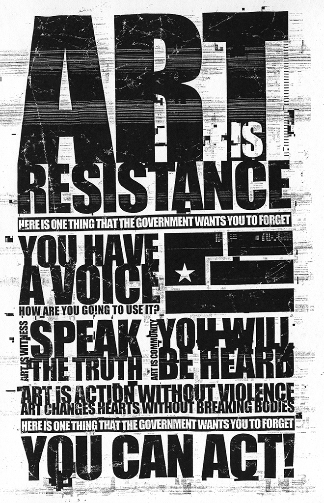 24.13.2 – An Art is Resistance flier from the Paris. Note the series of lines on the top right. 24.13.2 – An Art is Resistance flier from the Paris. Note the series of lines on the top right.
