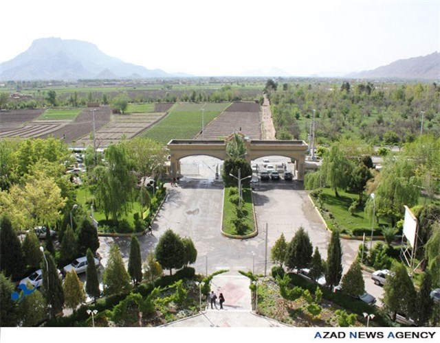 Azad University of Falavarjan Entrance view of the neighboring area from inside of building